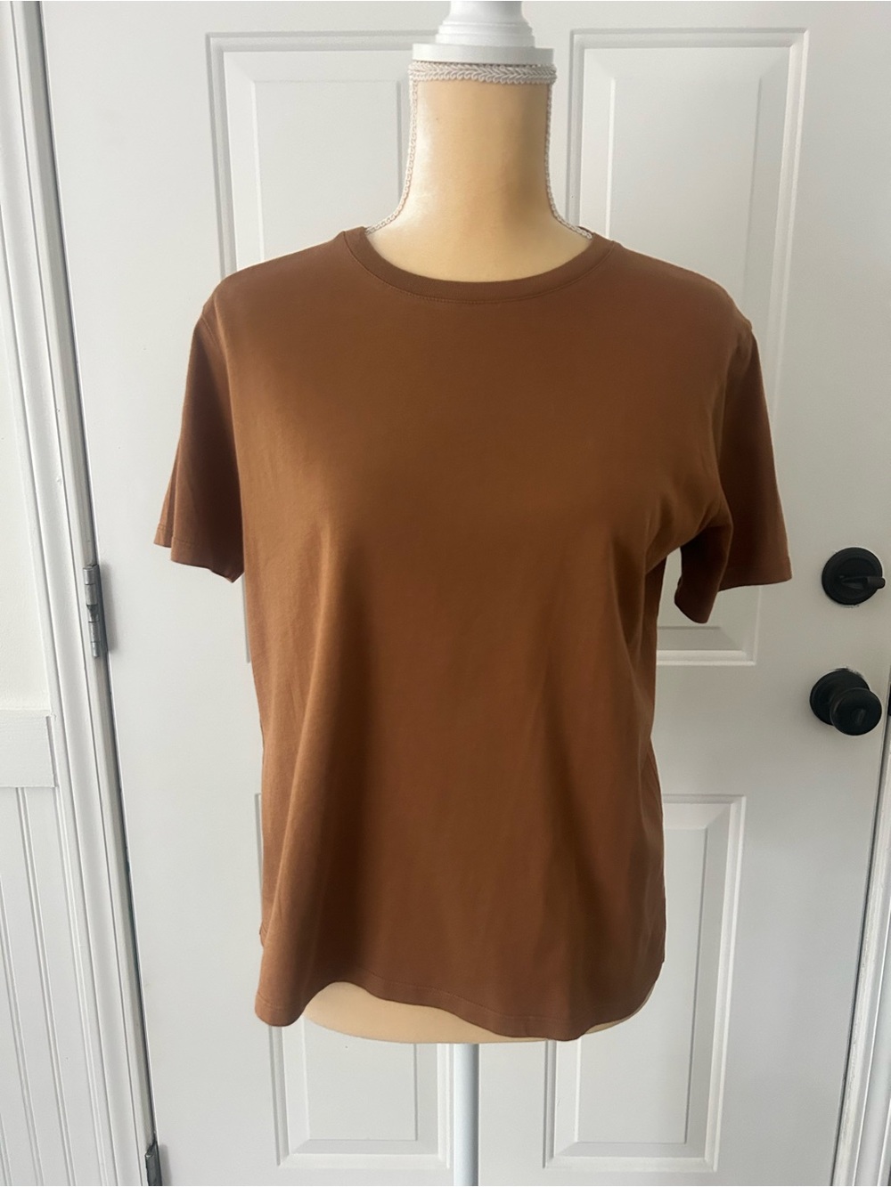 Sezane Conrad t-shirt Camel Size small 100% Organic Cotton